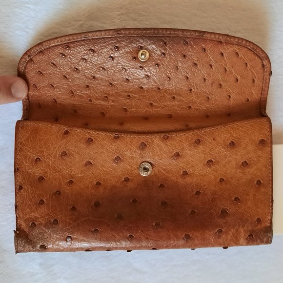 Gucci Brown Ostrich Leather Key & Card Holder - Picture 3 of 8